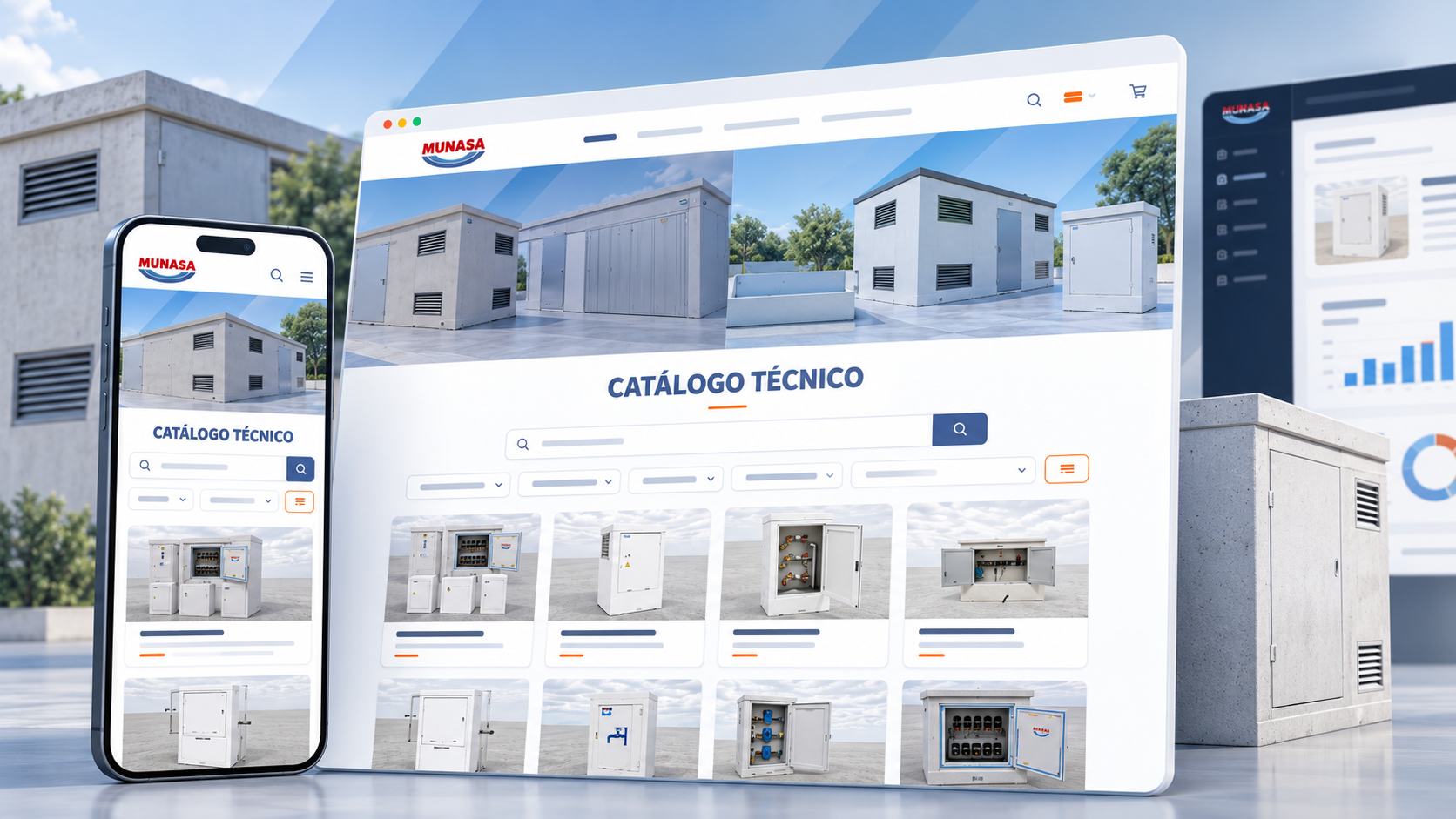 Portada del proyecto MUNASA — web corporativa y panel de gestión