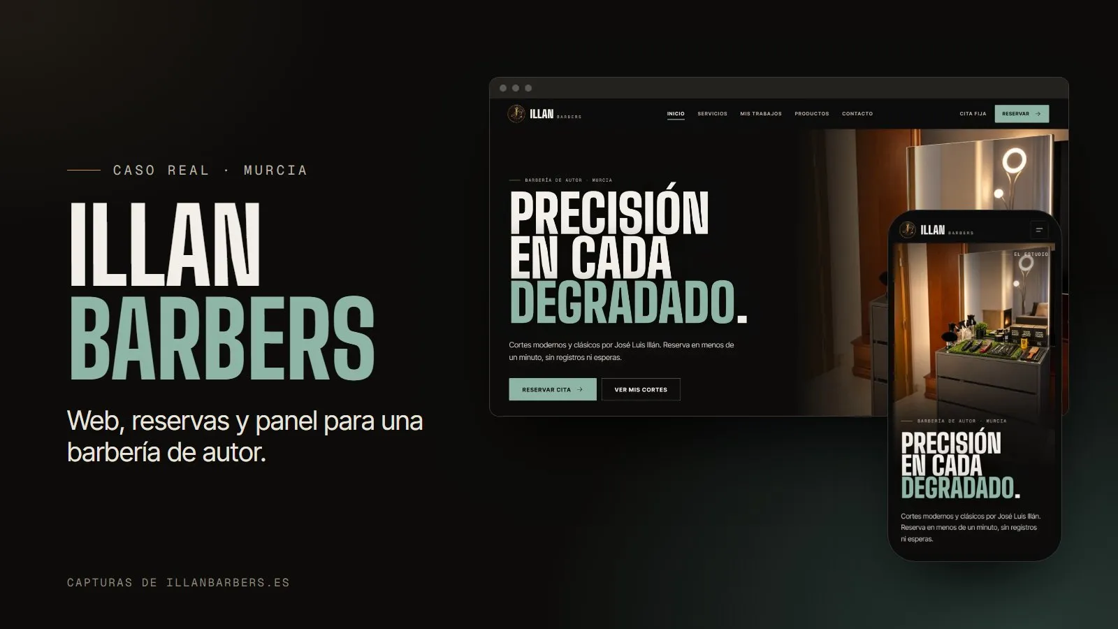 Portada del proyecto ILLAN BARBERS — Web y reservas para una barbería de autor